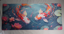 Koi Mouse Pad Extended Lg Desk Mat Japanese Koi Fish Nonslip Mousepad 34  "x15 "