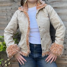 Y2k Billabong Jacket With Orange Fur Trim