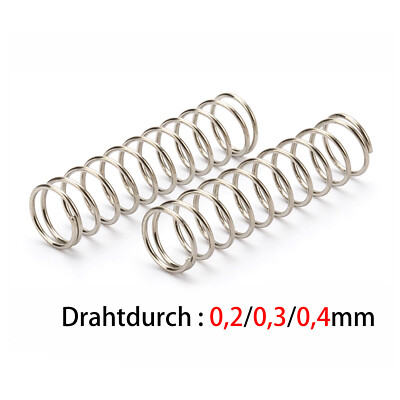 Goo Better Druckfeder Aus Edelstahl 304 – 0,4 Mm Draht, Länge 5–50 Mm, Durchmesser 3–10 Mm – Metrisch