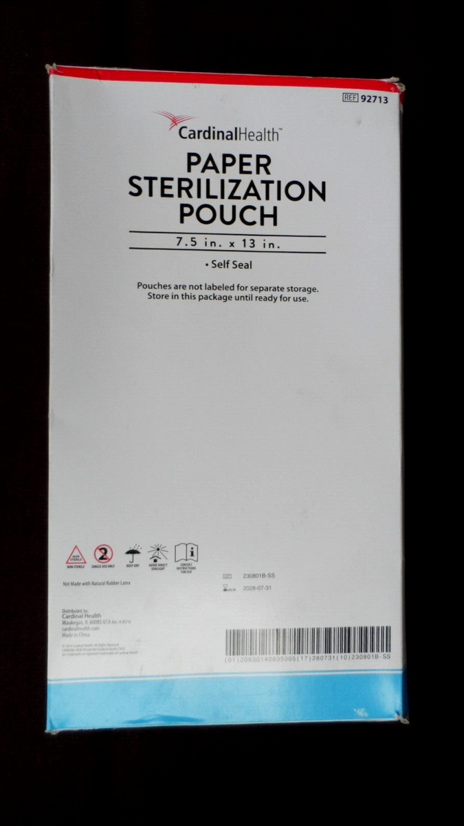Cardinal Health 92713 Paper Sterilization Pouch 7.5