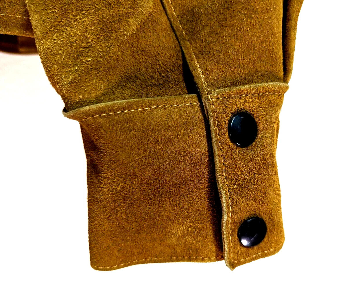 Vtg 60s JO-O-KAY Suede Pullover Shirt Jacket Hippie Western Lace-Up Men's  42/L *