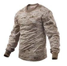 Desert Digital Camouflage LONG SLEEVE T-Shirt MARPAT Style Hiking Hunting Camo 