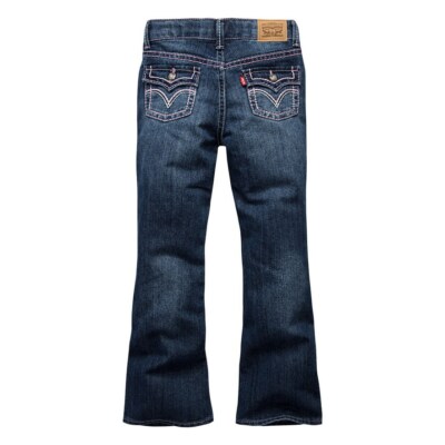 Girls Levi 715 Thick Stitch Rodeo Barrel Racing Boot Cut Jeans