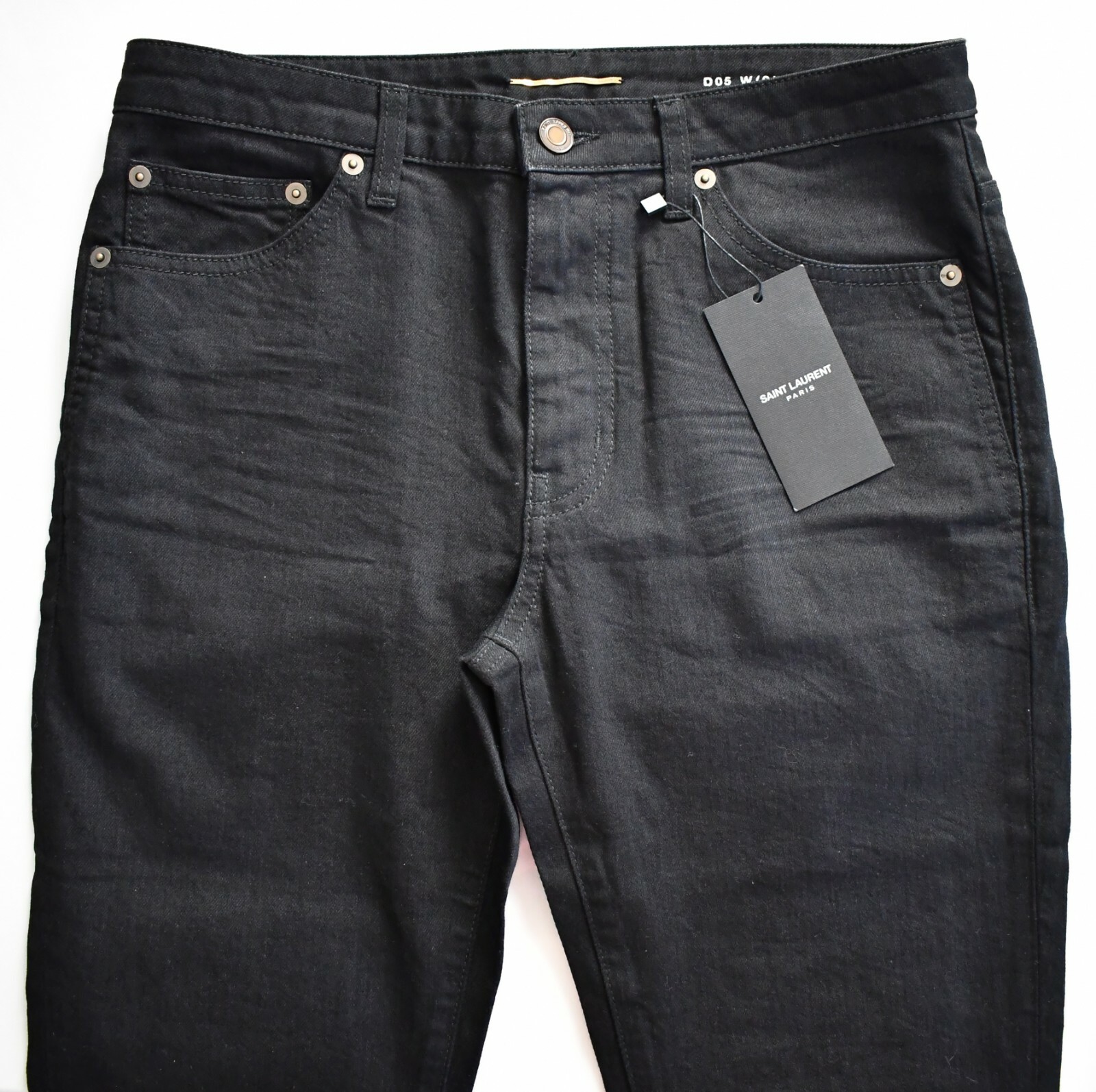 ️ SAINT LAURENT Paris D05 con SK MW Jeans neri skinny taglia media 30