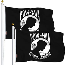 TWO PACK POW-MIA Black Flag You are Not Forgotten Prisoner of War 3x5ft G128®