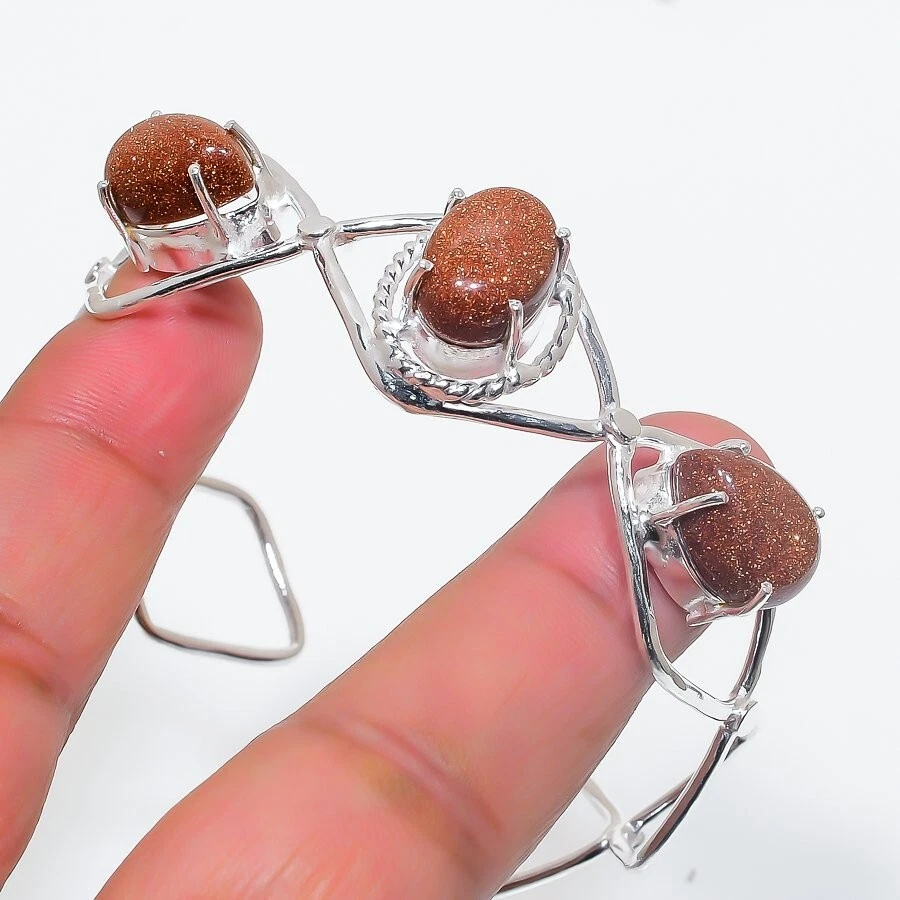 VALENTINO Bracciale in argento sterling 925 fatto a mano pietra rossa con pietre di sole regolabile