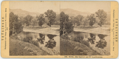 Stereo c.1880. Thuringia. Kahla. The Saalthal and the Leuchtenburg. Germany.