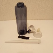 Brita Blue White Filter Hard Straw Rubber Handle Flip Open Plastic Water Bottle