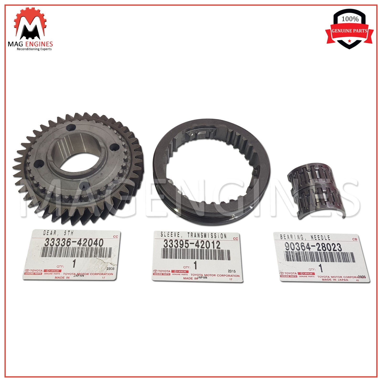 3333642040 GENUINE OEM 5TH GEAR REPAIR KIT 40 TEETH 3Pc RAV4 AVENSIS