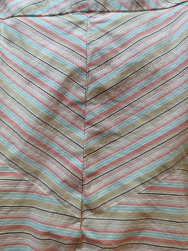 Ann Taylor Loft Petite 10P chevron fit flare kind of pleated orange brown blue - Picture 2 of 12