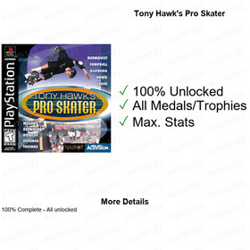 Tony Hawk's Pro Skater THPS THUG PlayStation 2 PS2 Memory Card Unlocked Save