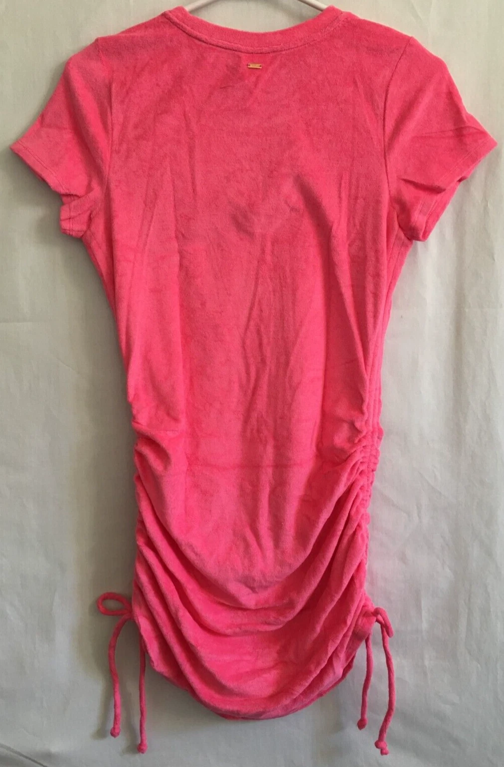 UNDERCOVER Victoria's Secret ROSA Capri Rosa Spiaggia Terry Increspato Abito Laterale Copricostume M NUOVO