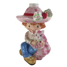 Strawberry Shortcake And Custard Cat Retro TCFC Ceramic Vtg Former Bottle No Lid
