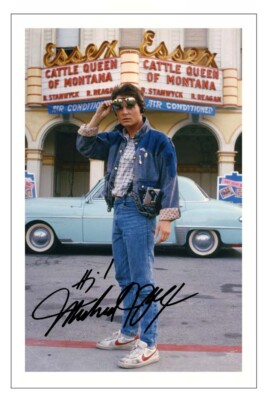MICHAEL J FOX Signed Autograph PHOTO Fan Gift Signature Print BACK TO THE  FUTURE