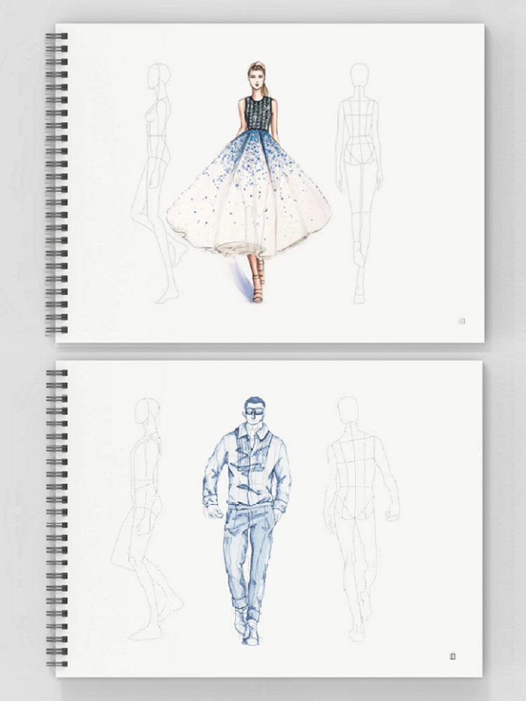 Fashion Design Sketchbook. Photoshoot Poses: Women's Wear Fashion Illustration Templates