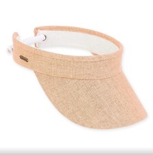 PICKLEBALL MARKETPLACE - Women's Adj Visor   "Solid Coral" - Visor w/ Coil