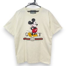 GUCCI Disney collaboration Mickey Mouse print T-shirt XS size Ivory mens USED