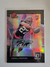 2017 DONRUSS OPTIC JABRILL PEPPERS BLACK AUTO #140 24/25 RC CLEVELAND BROWNS