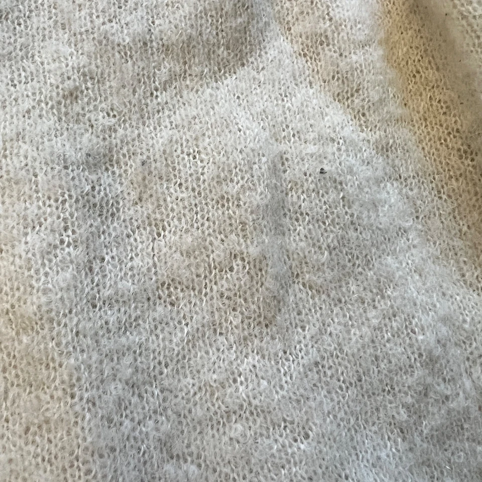 Suéter feminino Rag & Bone Bea tamanho M couro marfim alpaca botões de remendo de cotovelo - Imagem 4 de 4