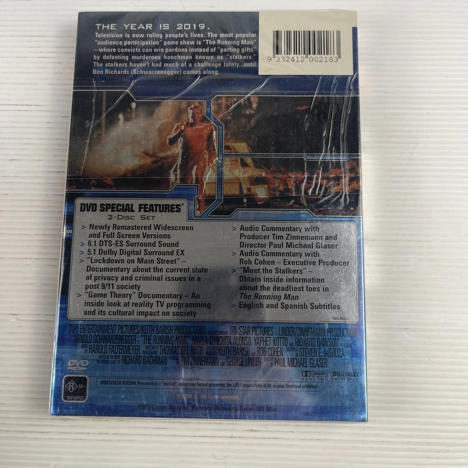 The Running Man (1987) New & Sealed (Region 4) Arnold Schwarzenegger - Image 4 of 4