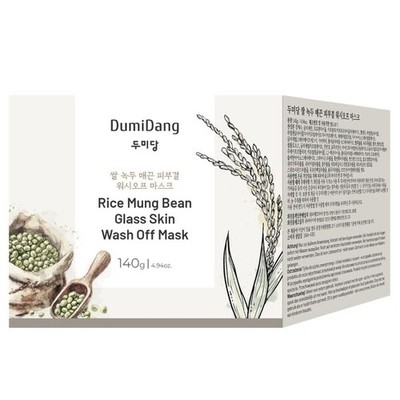 SEALED BOX Dumidang KOREA GLASS SKIN RICE MUNG BEAN WASH OFF MASK 4.9oz 12/2028