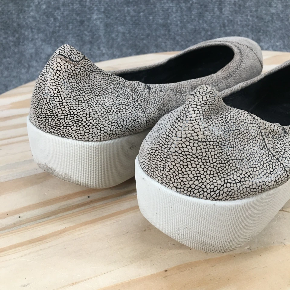 FitFlop Shoes Womens 9 Gray Ballet Flats Slip-On Leather Supercomff Comfort - Image 4 of 4