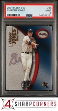 2001 FLEER E-X #10 CHIPPER JONES BRAVES HOF PSA 9
