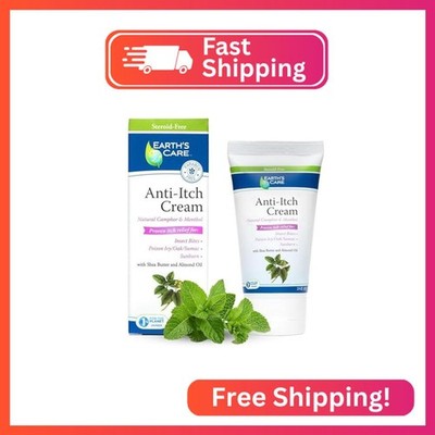 Earth's Care Anti Itch Cream - Extra Strength - Soothes Sunburns, Rashes and Min
