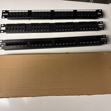 Lot of 3 24 Port Cat 5E Patch Panels W Wall Mount Bracket Siemon AMP OCC
