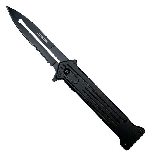 Cuchillo Plegable 8.5"" Todo Negro Asistido por Resorte 3CR13 Acero Inoxidable con Cinturón C - Imagen 1 de 2