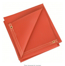 Hi-Temp Silicone Impregnated Fiberglass Welding Blanket 4x8 ft Red R51-4x8-32-B