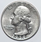 1939 Washington Quarter AU (X227)