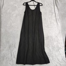 Vintage Carole Little Street Wear M/L* Black Sleeveless Maxi Dress Boho Goth 