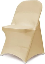 Stretch Folding Chair Cover (30 pcs) Spandex Chair Cover, (Champagne, 30 pcs)