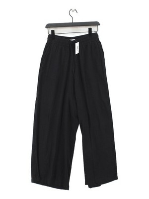 Monsoon Men's Trousers S Black Viscose with Linen Wide-Leg Chino