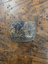 1978 Smith Wesson "The Last Cartridge" Grizzly Bear Brass Belt Buckle