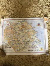 Vintage 1949 Historic map of Yorkshire created By Estra Clark British Railways