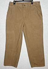 Carhartt Pants B11 Mens 38 Brown Duck Washed Canvas Carpenter Work Dungaree Fit