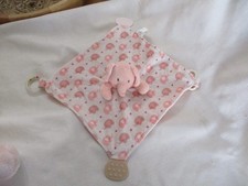Modern Baby Lovey Elephant Security Blanket Peach Pink Teether Rattle