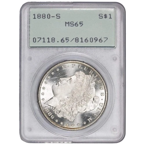 United States 1880-S $1 Morgan Silver Dollar Coin - PCGS MS-65 Rattler