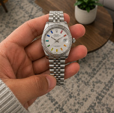 Luxury Stainless Steel Rainbow Marker Watch  ...