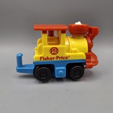 Fisher Price 2 Train Engine Geo Trax Flip Track, Yellow/Blue/Red, Vintage 1992