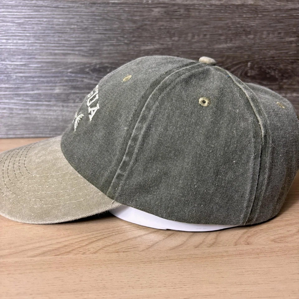 Antigua Hat Cap Strap Back Green Khaki Embroidered Fish Skeleton Mens Dad Cap - Image 4 of 4