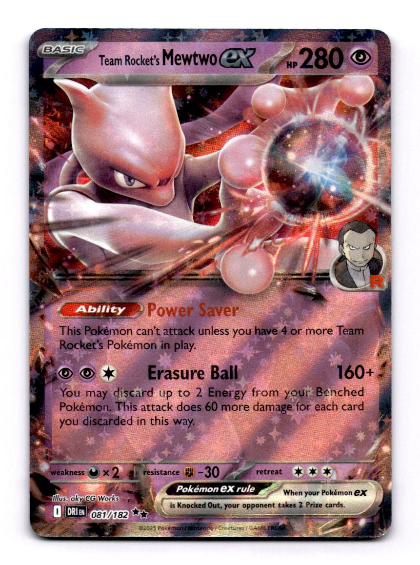 Team Rocket's Mewtwo ex - 081/182 Double Rare Pokemon TCG Destined