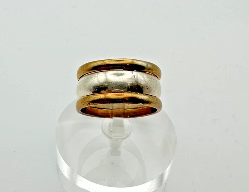 VTG Sterling Silver .925 Made in Mexico Silver & Brass Band 7.1 grams size 8