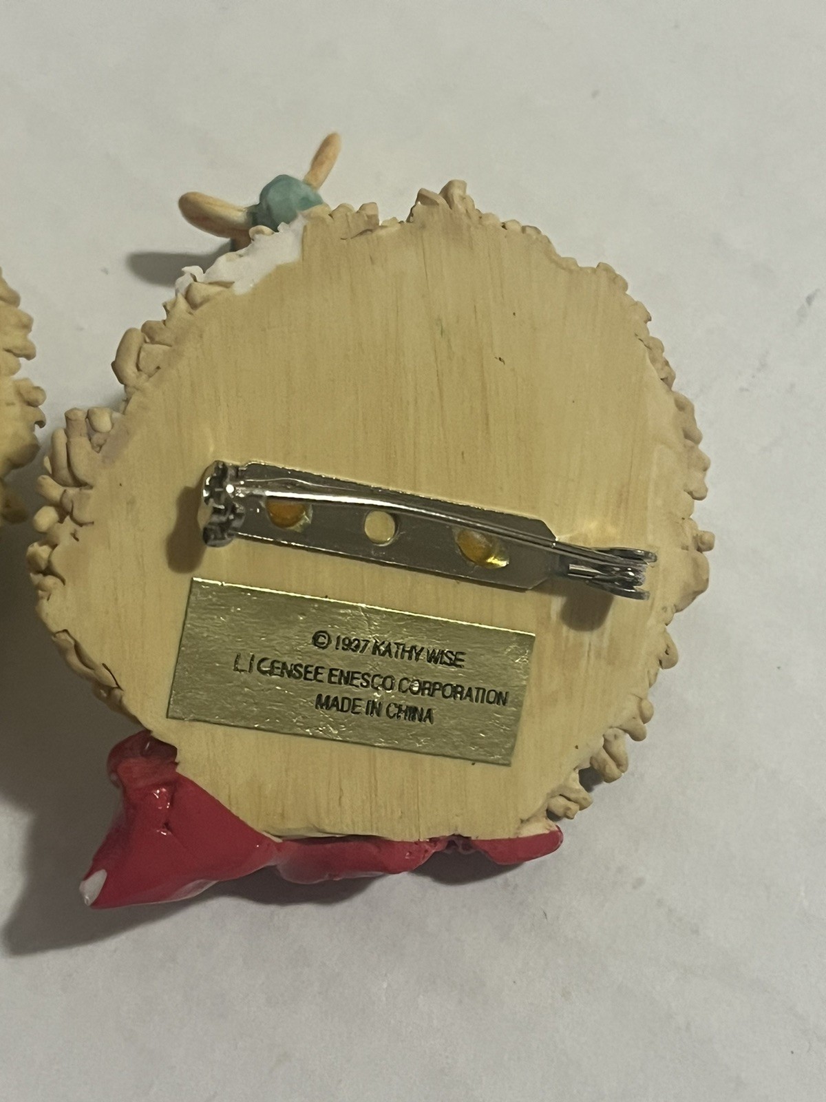 Vintage Enesco Farmer Frog Pin Lot Of 2 Kathy Wise 1997 90s