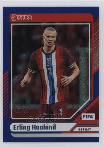 2024-25 Panini Donruss FIFA Blue 37/49 Erling Haaland #96 3d3