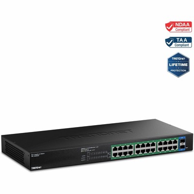Trendnet 26-port Gigabit Edgesmart Poe+ Switch, Tpe Tg262es, 380w Poe Power