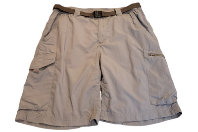 Columbia Silver Ridge Cargo Shorts Mens 34 Gray Nylon Ripstop Hiking Fishing