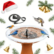 Birdbath Heater & Deicer with Pump & Thermostat - 3.3ft Cord, Winter Ready